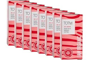 TOTM Liners | Certified Organic Cotton | Unwrapped & Less Waste | Naturally Soft, Absorbent & Super Comfy | 8 Packs |240 Liners