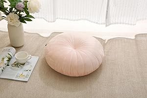 MolynnChic Cuscino da pavimento per meditazione, rotondo, grande, per adulti, in velluto spesso, per yoga, soggiorno, balcone, esterni, tatami, 45,7 cm (rosa)