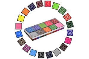 Wisebom 20 Farben Stempelkissen Set, Ungiftig Abwaschbar Tinte Stamp Pad Fingerabdruck Farbe Tinte Kinder für Papier Handwerk Stoff Malerei DIY Geburtstag Geschenk
