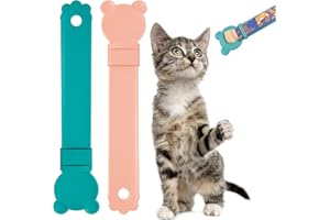 COODAM Cat Treat Squeeze Spoon Dispenser - Multi Cat Food Spoons for Wet Food Lickable Treat Squeeze up Spoon for Liquid Snack Water Feeding (Blue,Pink)