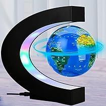thumbnail image 2 of Floating Geographic Globes Magnetic Levitation Floating World Map 2 of 12