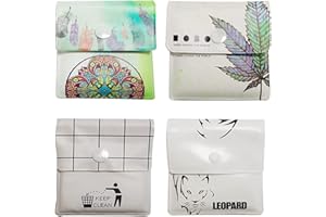 CONGGUAN 4Pcs Pocket Ashtray Cigarette Ash Pouch Portable Cigarette Ash Pouch Mini Cigarette Ash Holder Odorless Ashtray for Smoker Outdoor Travel (4 styles)