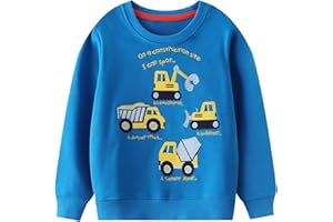 Dinopjs Bambini Ragazzi Maglione Felpa Dolce Manica Lunga Cotone Dinosauro Cartone Animato Giurassico Pianeta Escavatore Gru Trattore Inverno & Primavera Natale Caldo Top 2-7 Anni