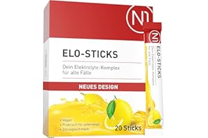 N1 Elo-Sticks Elektrolytpulver 20 Sticks – Elektrolyt Pulver mit Citrus-Geschmack - Elektrolyte Sticks schnelle Hydration & M