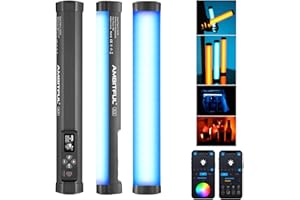 AMBITFUL A2 Full-Color RGB Tube Light, CRI 95 TLCI 97 Colore accurato, 2500k-8500K regolabile, RGB CCT Modalità HSI, 29 Fx Effetto Luce, Supporto Controllo APP Supporto(A2)