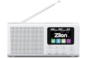 ZILON Dad Plus Radio Tragbares Digital Bluetooth 5.3 mit 2200 mAh Akku Wiederaufladbar Kompakt mit USB-C FM - Farbdisplay Ideal für Küche Arbeit und Camping Inklusive Weckerund und Uhr 40 Voreinstellungen