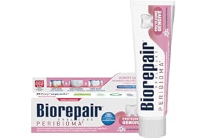 Biorepair Dentifricio PERIBIOMA Protezione Gengive, Con Acido Ialuronico, MicroRepairBIOMA e Probiotici, Combatte Infiammazioni Gengivali e Alitosi, Senza Fluoro, Senza Parabeni, 75ml