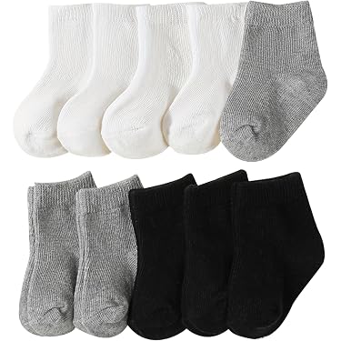 3 Paires Chaussettes Bébé Chaudes Hiver - Anti-dérapantes, 1-3 Ans