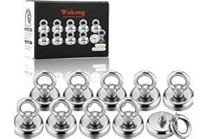 Wukong Aimant Neodyme, 32mm Aimant Puissant 35kg Force de Traction Aimant Puissant Rond magnétique néodyme (10 Packs)