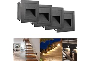 Subosi Lampe murale LED en aluminium 230 V 3 W en verre avec boîte encastrée, éclairage d'escalier IP65 étanche Blanc chaud