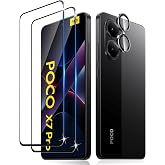 Lutree For Xiaomi Poco X7 Pro 5G for Tempered Glass with Camera Protection [2 + 1 Piece] Full Screen Anti-Fingerprint Screen Film 9H Hardness Anti-Scratch Screen Protector Bubble-Free HD Film