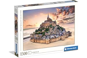 Clementoni - Puzzle pour Adultes 1500 Pièces, HQC The Mont Saint-Michel Rising Fabriqué en Italie, 31727