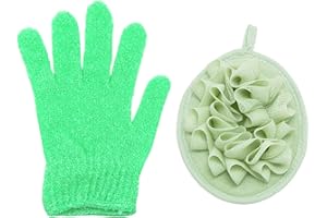 GTYHH 1 szt. Gąbka prysznicowa, rękawica prysznicowa, 1 sztuka, piana piłka prysznicowa, złuszczająca luffa, zielony ręcznik prysznicowy, akcesoria do czyszczenia prysznica