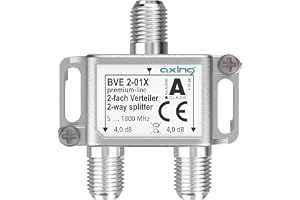 Axing BVE 2-01X 2-vägs distributör 4 dB 5–1800 MHz TV-data internet kabel-TV