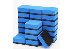 STOEPEOCO Effaceur magnétique pour tableau blanc, 24 pcs Effaceur à sec avec tampon feutre épais, Effaceur à sec pour tableau blanc pour les étudiants, le bureau et la maison (5x5x2cm)