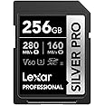Lexar SILVER PRO SD Card 256GB, UHS-II SD Memory Card, V60, U3, C10, Up to 280MB/s Read, 160MB/s Write, SDXC Card for DSLR/Camera/Professional Photographer/Videographer/Enthusiast (LSDSIPR256G-BNNAA)