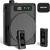 Portable Voice Amplifier with 2 Wireless Lapel Microphone | Wireless Speaker with 2 Wireless Microphones, Voice Amplifier for