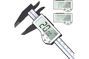 Preciva Digital Vernier Caliper, 150mm Electronic Calipers Measuring Tool with LCD Screen, Lightweight Portable Precision Micrometer with Mm/Inch Conversion, Splash Resistant (Blue)