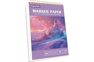 DagouColor Papier Marqueurs D'alcool, A4, 1 Pack, 100 Feuilles(200 Pages) Coussinet Dessin L'épreuve Anti - fuite, Double-côté sans Acide Spirale Livre de Croquis Artistes Enfants Adultes