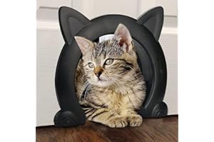 MANWETYE Katzentür für den Innenbereich Zwei-Wege-Zugangskontrolle für das EIN- und Aussteigen von Katzen Haustiertür niedliche Katzentür, Haustiertür für den Innenbereich (schwarz, XL)