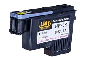 Lucky Bridge Cabezal de impresión HP88 1 pieza C9381A negro y amarillo remanufacturado compatible para HP Officejet con impresora PRO K5400 L7550 L7580 L7590 L7650 L7680 L7750 L7780 L7790