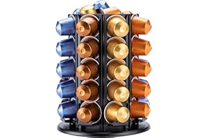 BAGOO Porta Capsule Caffè per Nespresso Rotazione a 360 gradi con Stoccaggio Centrale Supplementare (40+)
