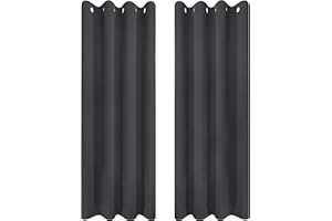 Utopia Bedding Opacas Cortinas Salon Modernas 2 Piezas 117x183 cm, Gris - Cortinas Térmicas Aislantes Frío Calor y para Dormitorio, Salón y Cocina con Ojales
