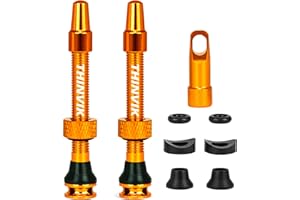 Thinvik Valve Presta Amélioré 65mm pour Pneus Tubeless – Kit Super Léger avec Capuchon et Outil de Démontage (Couleurs et Tailles Variées – Paire) pour Vélo de Course/VTT