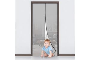 MYCARBON Moskitiera do drzwi, czarna z bramowaniem (100 x 210 cm, kolor czarny, z obramowaniem)