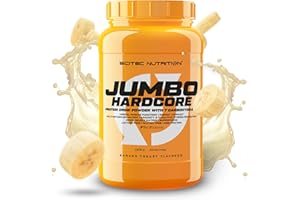 ‎SCITEC NUTRITION Scitec Nutrition Jumbo Hardcore, wysokobiałkowy gainer na masę z Amino Select Matrix, superfoods, kreatyną i 7 węglowodanami, bezglutenowy i bez laktozy, 1530 g, Jogurt bananowy