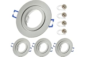 Sweet Led 4x Cadres encastrables incl. Douille GU10 230V IP44 Cadres de spots encastrés en aluminium pour salle de bain, éclairage de meubles, spot encastré - rond, chrome brossé