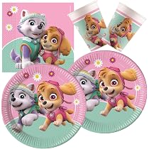 Paw Patrol Pappteller Set – 8 Stück Mit Skye & Everest, 23 Cm, Bunt, Für Kinderpartys