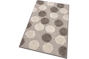 EMMEVI Tappeto Bagno Camera Antiscivolo Shaggy Moderno Scendi Doccia Assorbente MOD.iOS 65X130 Tortora