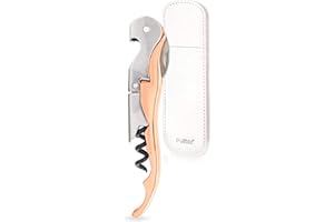 Pulltex Sommelier Messer "PULLTAP'S", 3-teilig (Mikrozahnklinge, Doppelhebel mit Flaschenöffner, schwarzer Docht), rosé gold