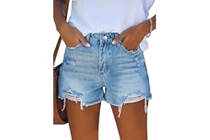 KISSMODA Women’s Denim Ripped High Waisted Hot Shorts Ladies Cut Off Jean Cute Shorts