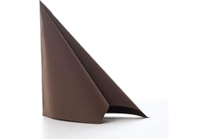 Aroba Airlaid 100 Tovaglioli Simil-Tessuto 19 Colori 40x40 cm Piegatura 1/4 di Alta qualtià per Matrimoni Aspetto Tessuto, per Feste di Compleanno, Catering, Hotel, Natale Marrone