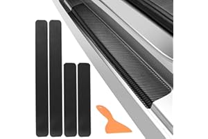 JUVEL Voiture de Carbone Autocollant Protection, 4 Pièces Voiture Universelle Anti-frottement Protecteur,Protection Seuil Porte de Voiture Auto Universel,Autocollant de Seuil de Porte Voiture