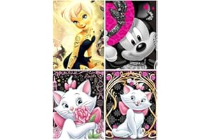 DCIDBEI 30 x 40 cm 4 Pezzi Pittura Diamante Rotondo, Fai Da Te Diamond Painting Animali, Puzzle diamante fata farfalla, Cristallo Artigianato per Decorazione Murale Soggiorno Camera da Letto