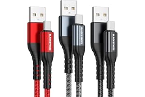 BLACKSYNCZE Cable USB C, [3 Pack 2M] 3,1A Cable Cargador Tipo C Nylon Cable Tipo C Carga Rápida y Sincronización para Samsung Galaxy S22 S21 S20 S10 S9 S8 A72 A53 Note 20 10, Huawei P40 P30, Mi 12 11