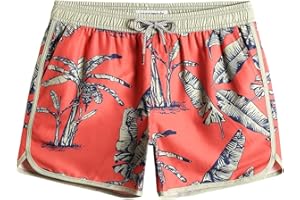 MaaMgic Short de Bain Homme Vintage - Maillot de Bain Homme Bermuda Séchage Rapide Doublure Confortable avec 3 Poches
