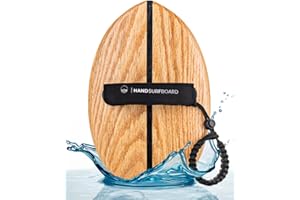 Woodsandwaves Handboard - Das 1. Surfbrett to Go | Neuartiges Hand - Surfboard aus bruchfestem Hartholz (inkl. Tasche) | Bodyboard - Surf Trend aus Australien für Anfänger und Profis