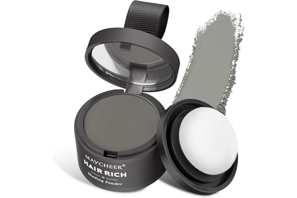 Applicerbara pulver för män och kvinnor, hårkompressionspulder, snabbtäckande rotconcealer med hårkrita för att fylla på tunt hår (4#grå)