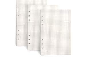 FYY 3 confezioni di carta A5,carta di ricarica A5 135 fogli (270 pagine) per quaderno con 6 raccoglitori ad anelli,ricariche per Filofax A5,appunti,diario,diario dei proiettili (Griglia di punti)