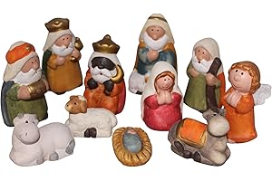 ARTECSIS - Set di 11 statuette per presepe in ceramica, 7,5 cm