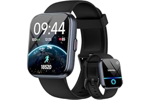 Fitpolo Smartwatch Herren Damen, 1.8" Smart Watch mit Telefonfunktion/Alexa, Fitnessuhr mit Herzfrequenz/Schlafmonitor, IP68 Wasserdicht Smartwatch für iPhone/Android, Uhren Herren Schrittzähler