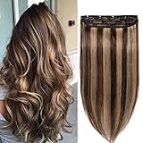 S-noilite Extension Capelli Veri Clip Fascia Unica Remy Human Hair One Piece Naturali Umani Lisci - Lunag 20 cm (40 g) 1 Cioc