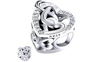 XWN Ciondolo Argento Sterling 925 con Cubic Zirconia Pendenti per Pandora Braccialetti, Compatibile con Braccialetti e Collane europei, perfetto Regali per Moglie e Ragazze 2P