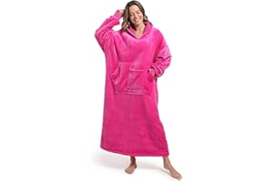 FUSSEDA Oversized Wearable Blanket Sweatshirt, Super Spessore Caldo Fleece Sherpa Cozy Blanket Hoodie con Tasche e Maniche per i Bambini Adulti