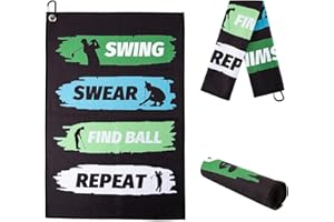 HFCOONY Golf Towel,Printed Golf Towels for Golf Bags with Clip,Golf Accessories Funny Golf Gifts for Men Golfers,Husband Boyfriend Dad,Birthday Gifts for Golf Fan