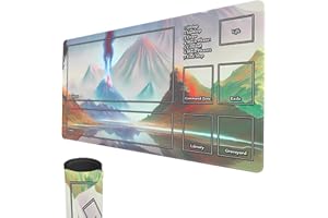 SMATCAMP MTG Spielmatte, 60x35cm Spielmatte für TCG MTG Kartenspielmatte, genähte Kanten, MTG Spielmatte mit Zonen, Glatte Gummioberfläche, Kampfspielmatte